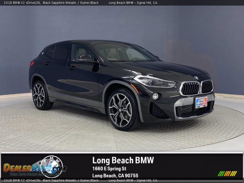 2018 BMW X2 sDrive28i Black Sapphire Metallic / Oyster/Black Photo #1