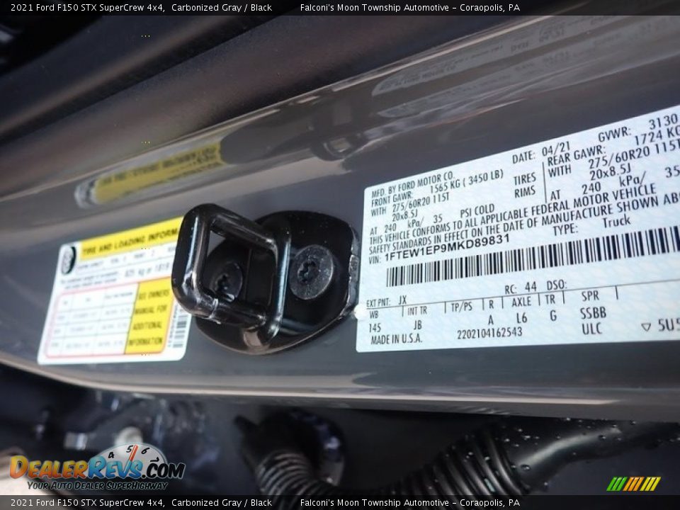 2021 Ford F150 STX SuperCrew 4x4 Carbonized Gray / Black Photo #12