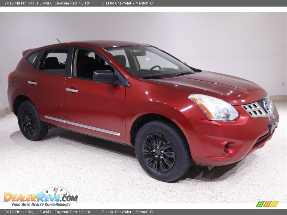 2012 Nissan Rogue S AWD Cayenne Red / Black Photo #1