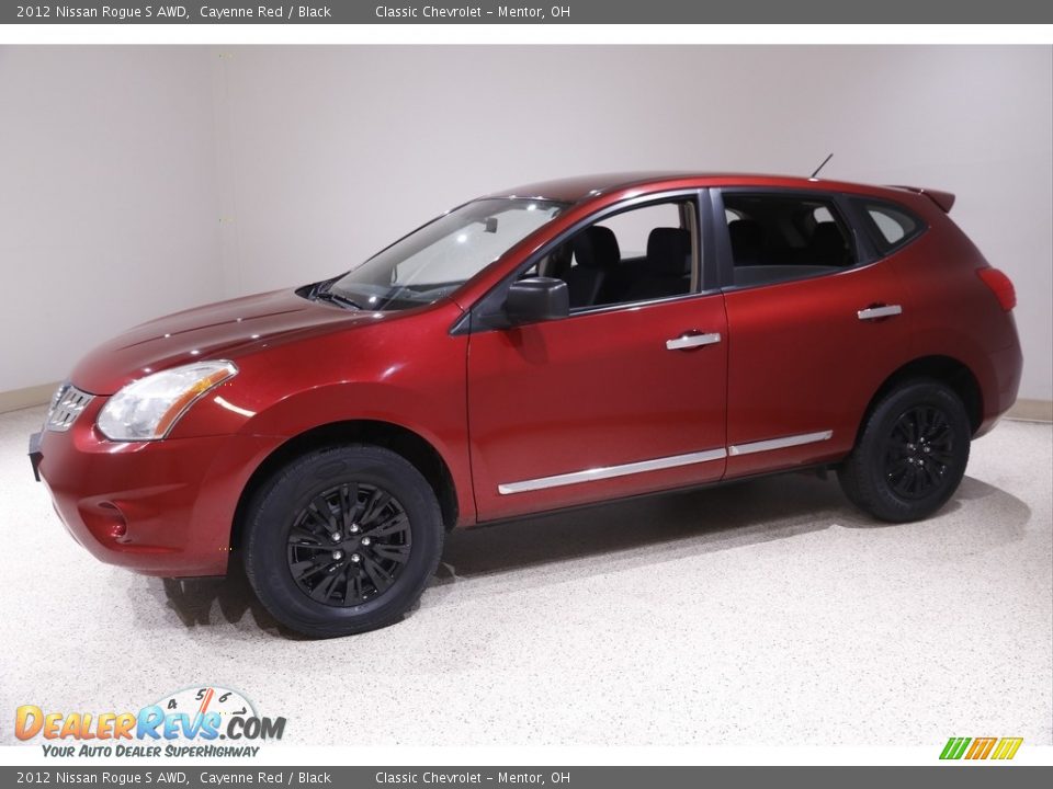 2012 Nissan Rogue S AWD Cayenne Red / Black Photo #3