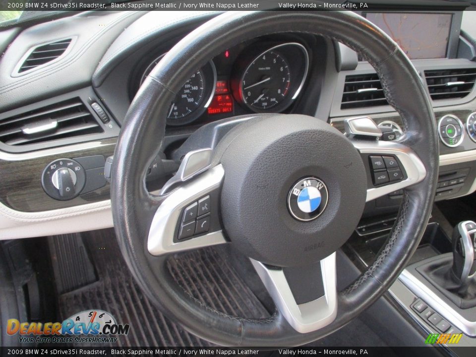 2009 BMW Z4 sDrive35i Roadster Black Sapphire Metallic / Ivory White Nappa Leather Photo #12