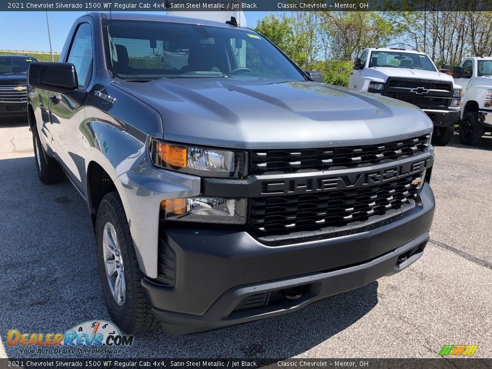 2021 Chevrolet Silverado 1500 WT Regular Cab 4x4 Satin Steel Metallic / Jet Black Photo #2