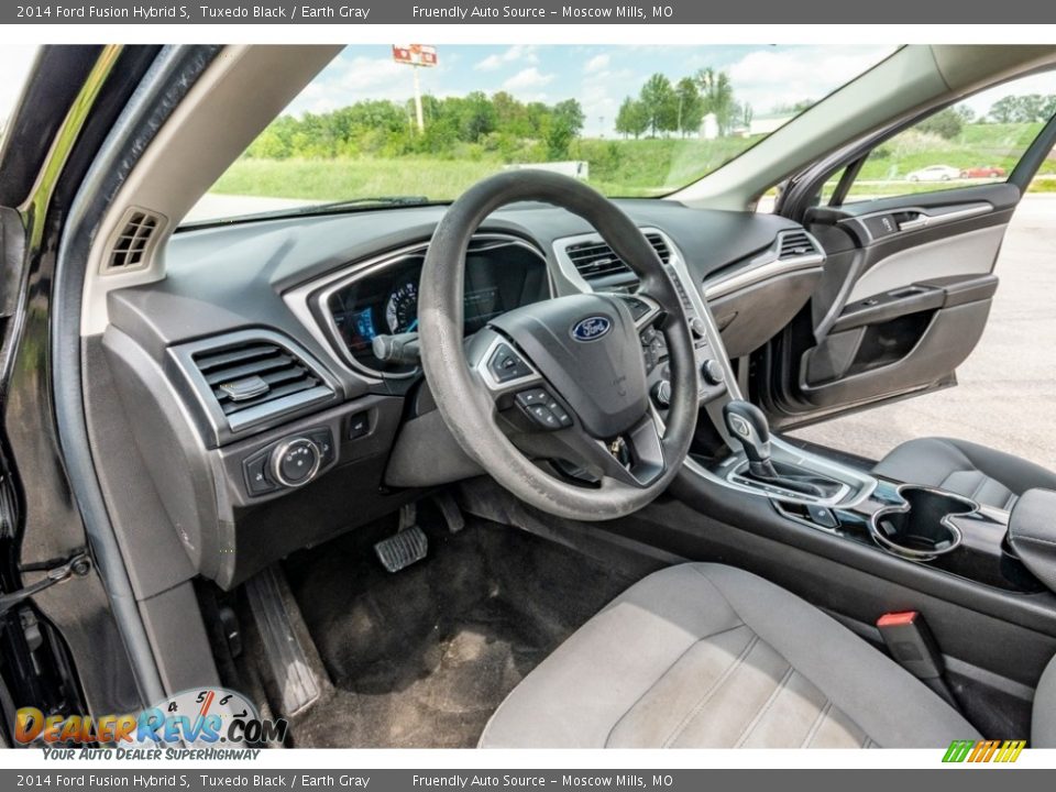 2014 Ford Fusion Hybrid S Tuxedo Black / Earth Gray Photo #19