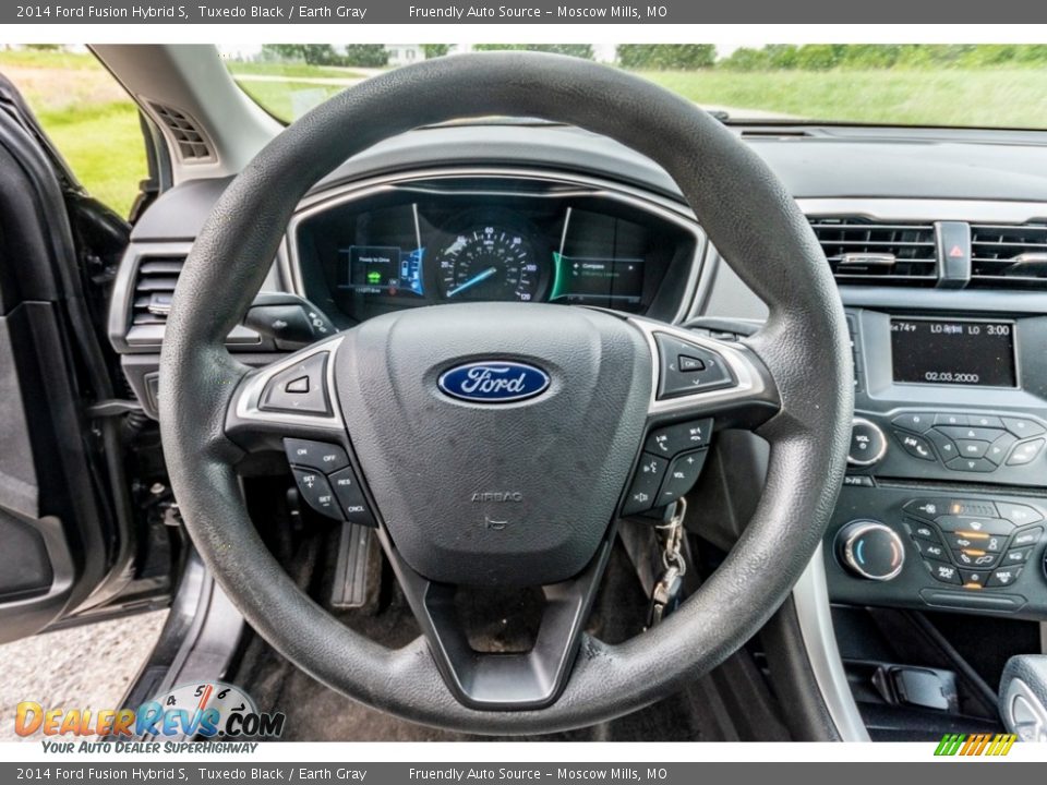 2014 Ford Fusion Hybrid S Tuxedo Black / Earth Gray Photo #32