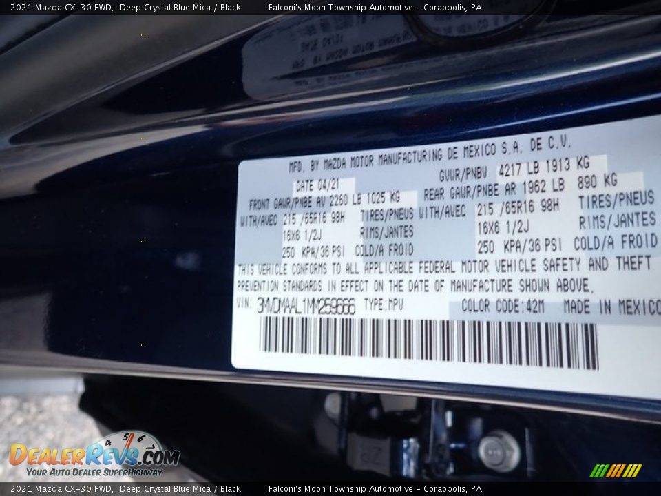 2021 Mazda CX-30 FWD Deep Crystal Blue Mica / Black Photo #11