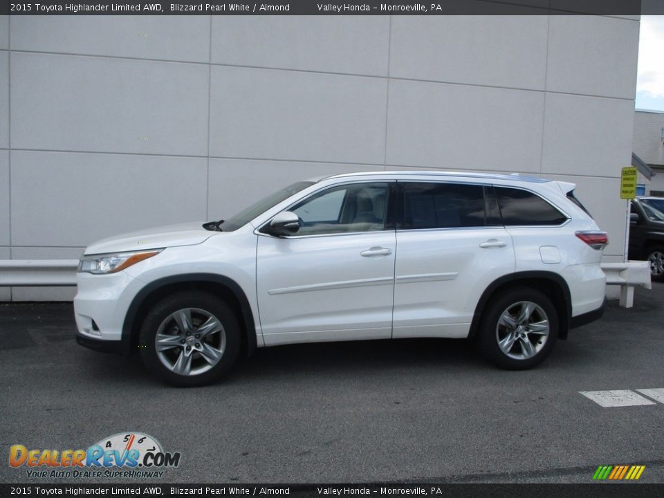2015 Toyota Highlander Limited AWD Blizzard Pearl White / Almond Photo #2
