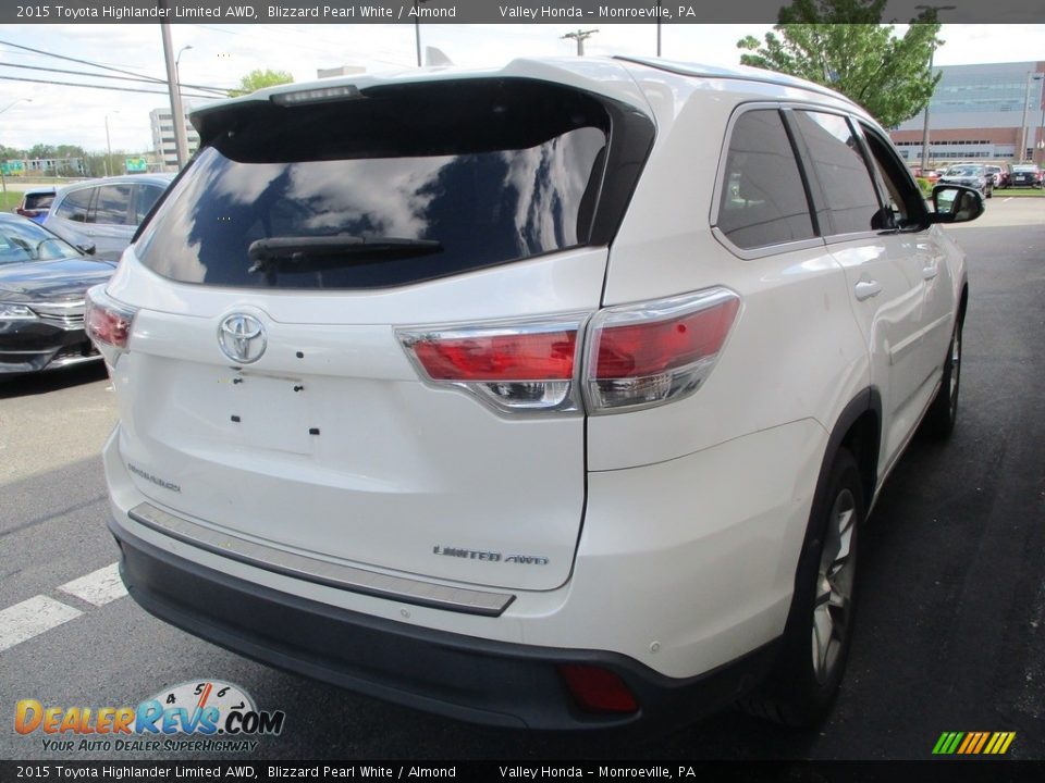 2015 Toyota Highlander Limited AWD Blizzard Pearl White / Almond Photo #5