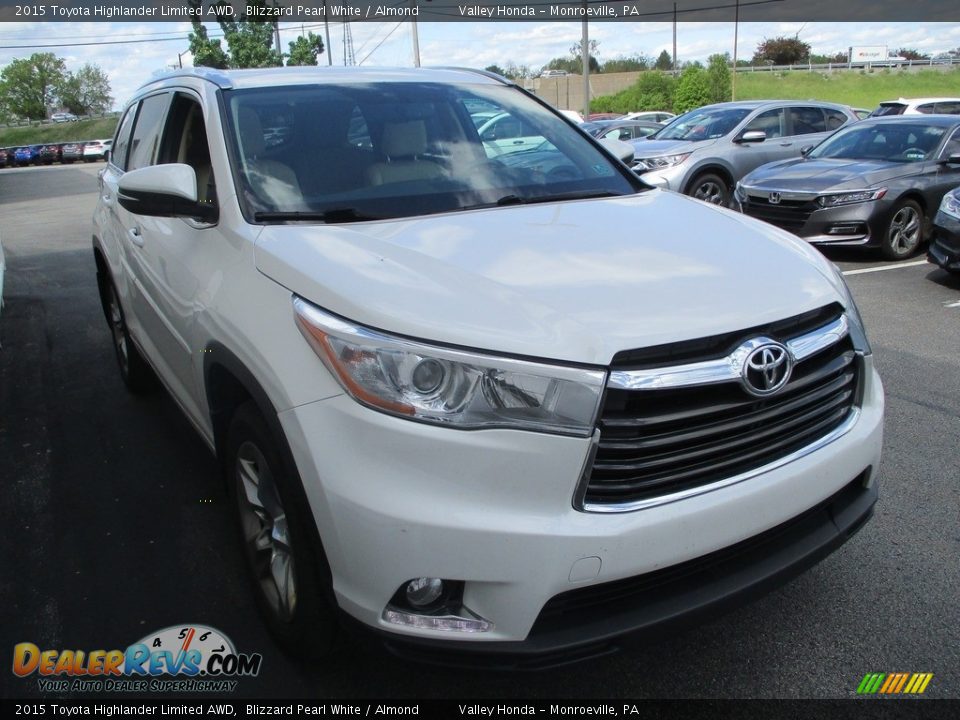 2015 Toyota Highlander Limited AWD Blizzard Pearl White / Almond Photo #6