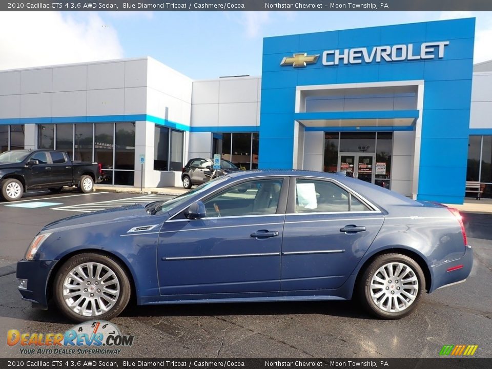 2010 Cadillac CTS 4 3.6 AWD Sedan Blue Diamond Tricoat / Cashmere/Cocoa Photo #3