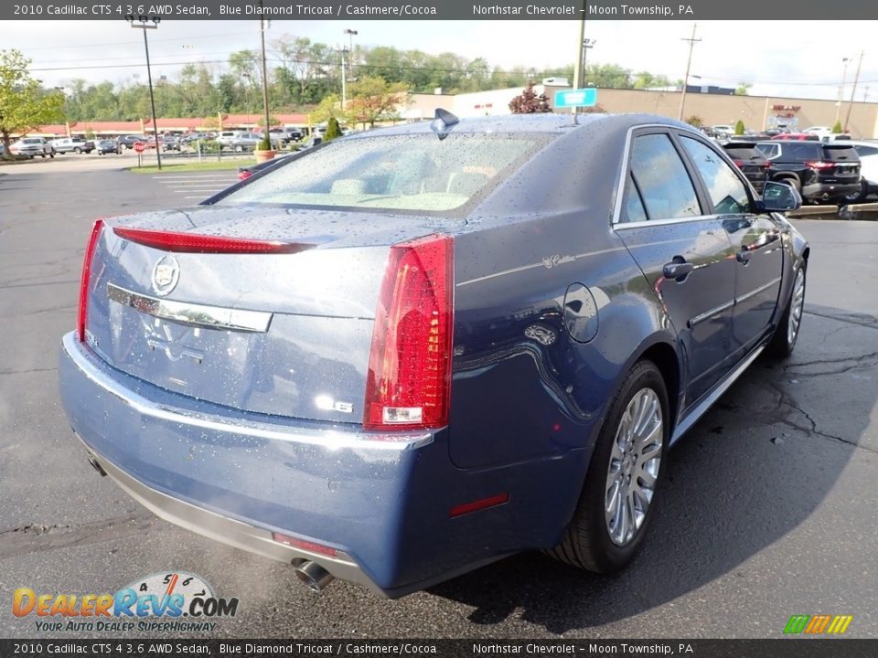 2010 Cadillac CTS 4 3.6 AWD Sedan Blue Diamond Tricoat / Cashmere/Cocoa Photo #7