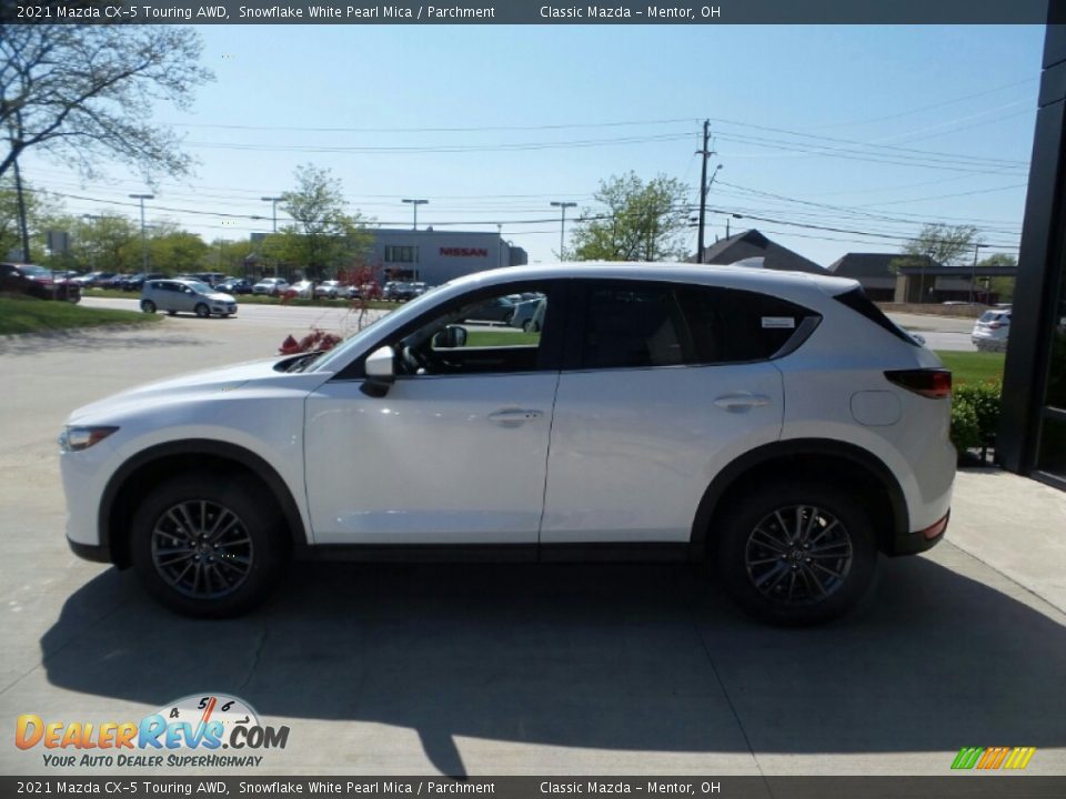 2021 Mazda CX-5 Touring AWD Snowflake White Pearl Mica / Parchment Photo #6