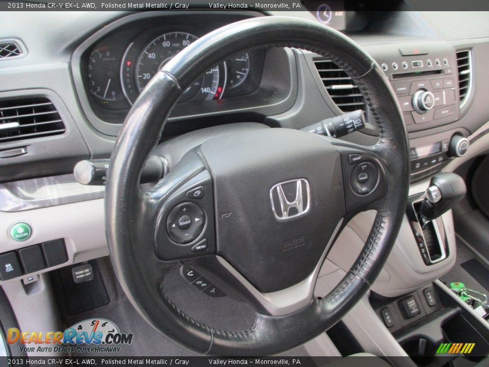 2013 Honda CR-V EX-L AWD Polished Metal Metallic / Gray Photo #14
