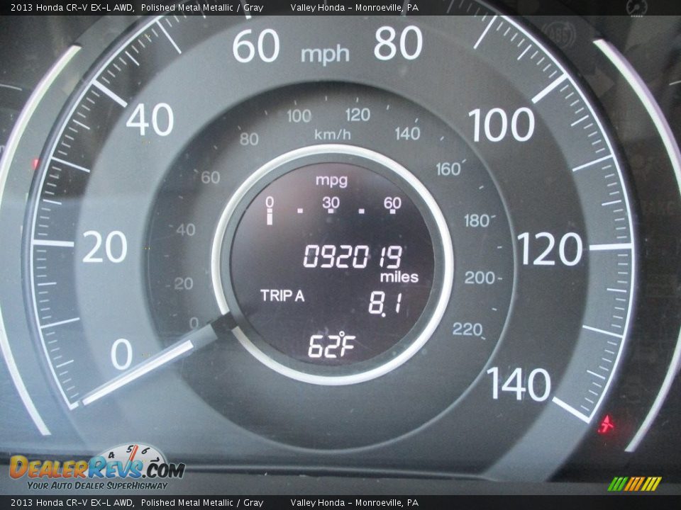 2013 Honda CR-V EX-L AWD Polished Metal Metallic / Gray Photo #20