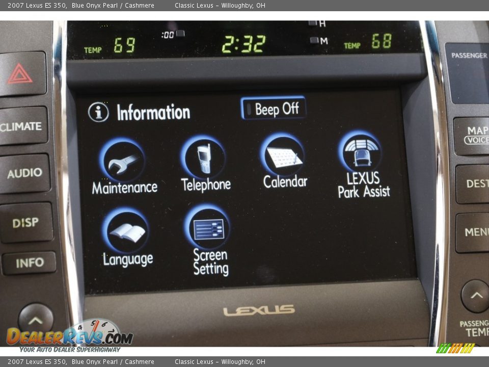 2007 Lexus ES 350 Blue Onyx Pearl / Cashmere Photo #12