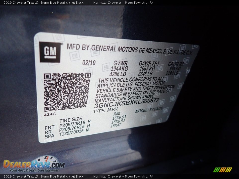 2019 Chevrolet Trax LS Storm Blue Metallic / Jet Black Photo #28