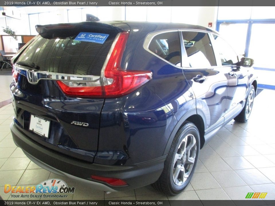 2019 Honda CR-V EX AWD Obsidian Blue Pearl / Ivory Photo #7