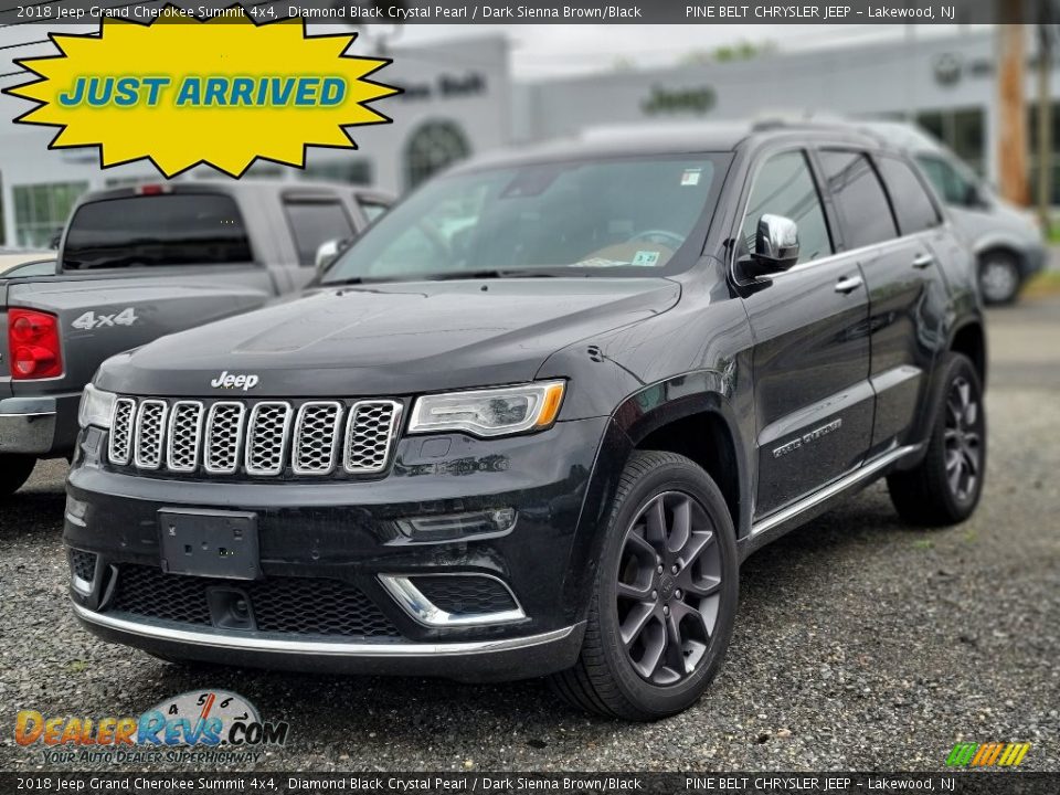 2018 Jeep Grand Cherokee Summit 4x4 Diamond Black Crystal Pearl / Dark Sienna Brown/Black Photo #1