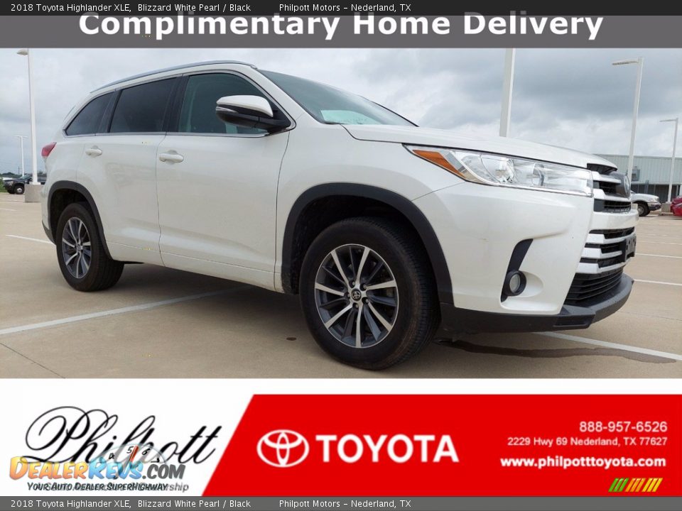 2018 Toyota Highlander XLE Blizzard White Pearl / Black Photo #1