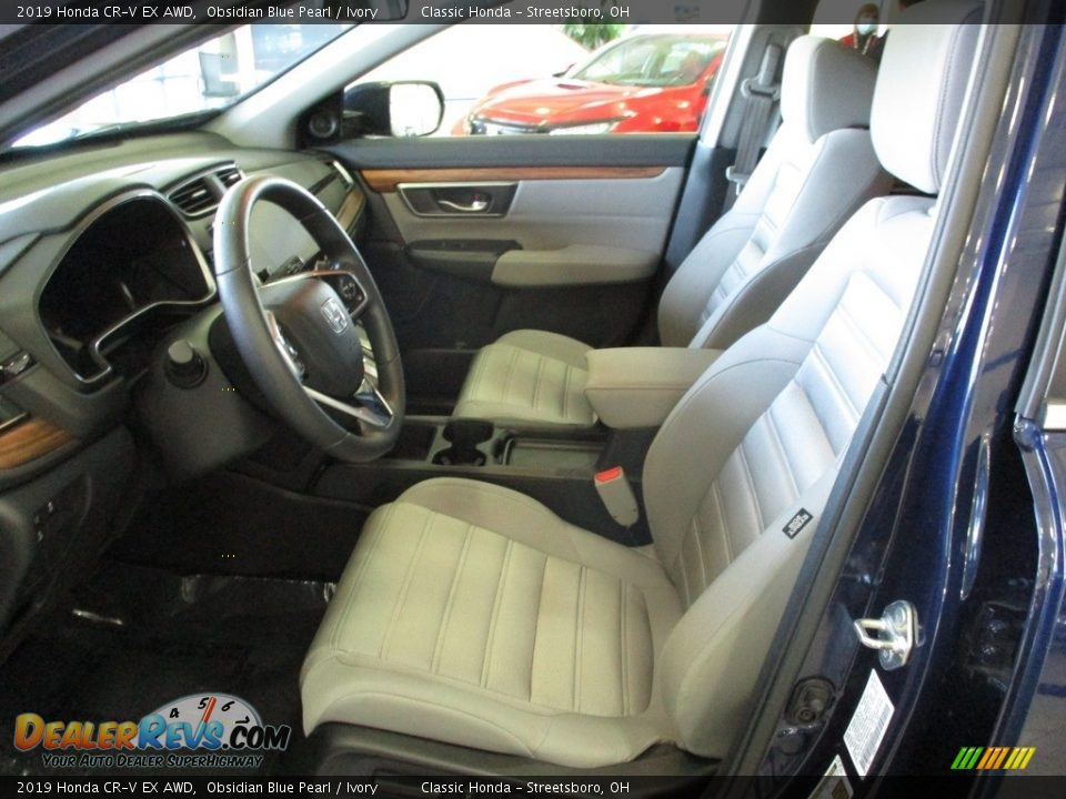 2019 Honda CR-V EX AWD Obsidian Blue Pearl / Ivory Photo #28
