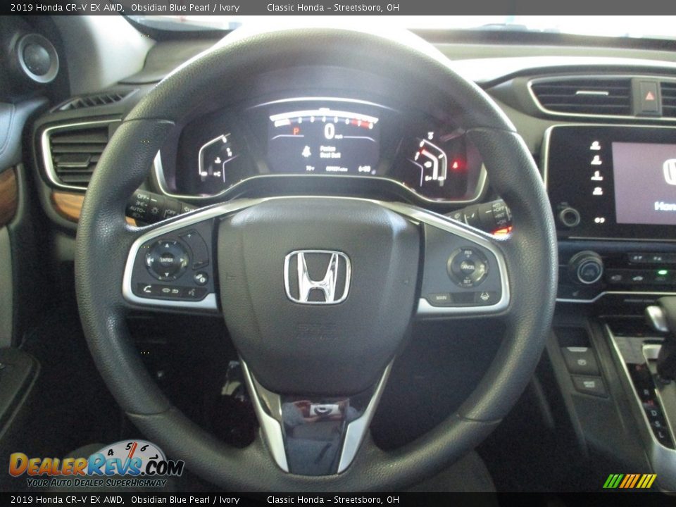 2019 Honda CR-V EX AWD Obsidian Blue Pearl / Ivory Photo #30
