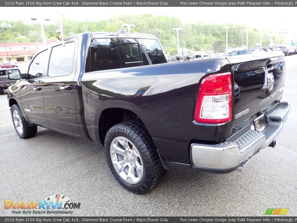 2019 Ram 1500 Big Horn Crew Cab 4x4 Diamond Black Crystal Pearl / Black/Diesel Gray Photo #3