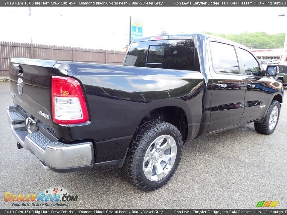2019 Ram 1500 Big Horn Crew Cab 4x4 Diamond Black Crystal Pearl / Black/Diesel Gray Photo #5