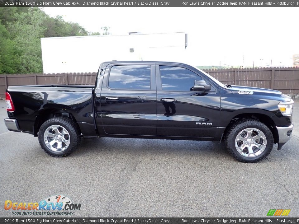 2019 Ram 1500 Big Horn Crew Cab 4x4 Diamond Black Crystal Pearl / Black/Diesel Gray Photo #6