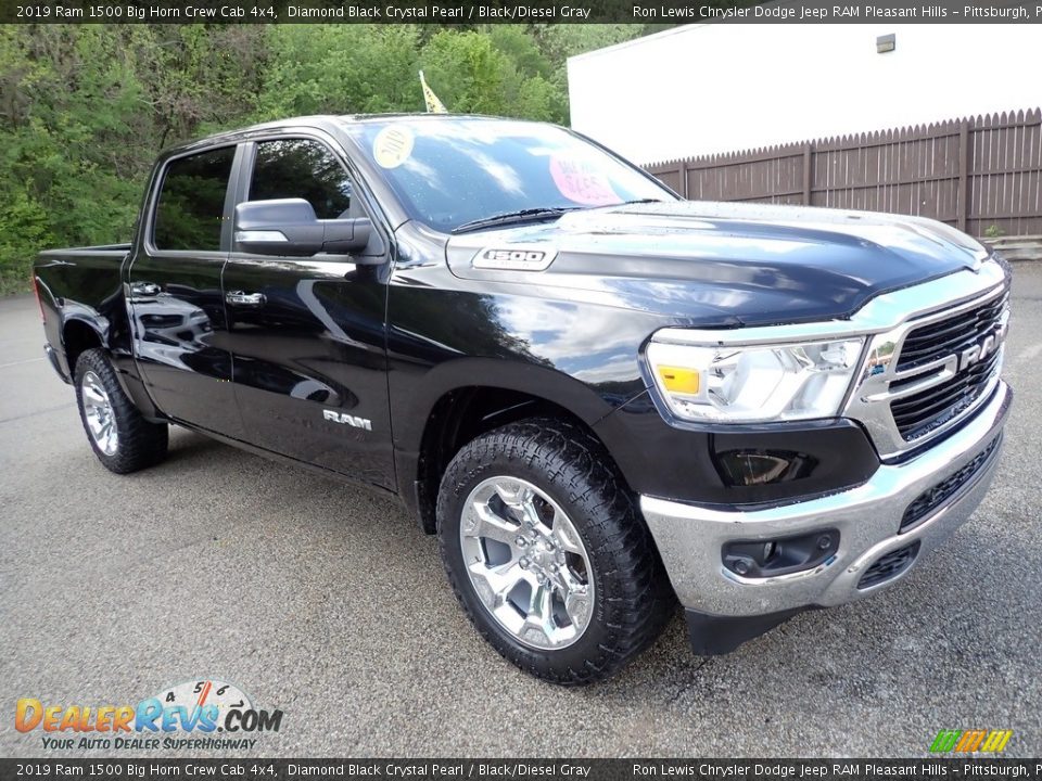 2019 Ram 1500 Big Horn Crew Cab 4x4 Diamond Black Crystal Pearl / Black/Diesel Gray Photo #7