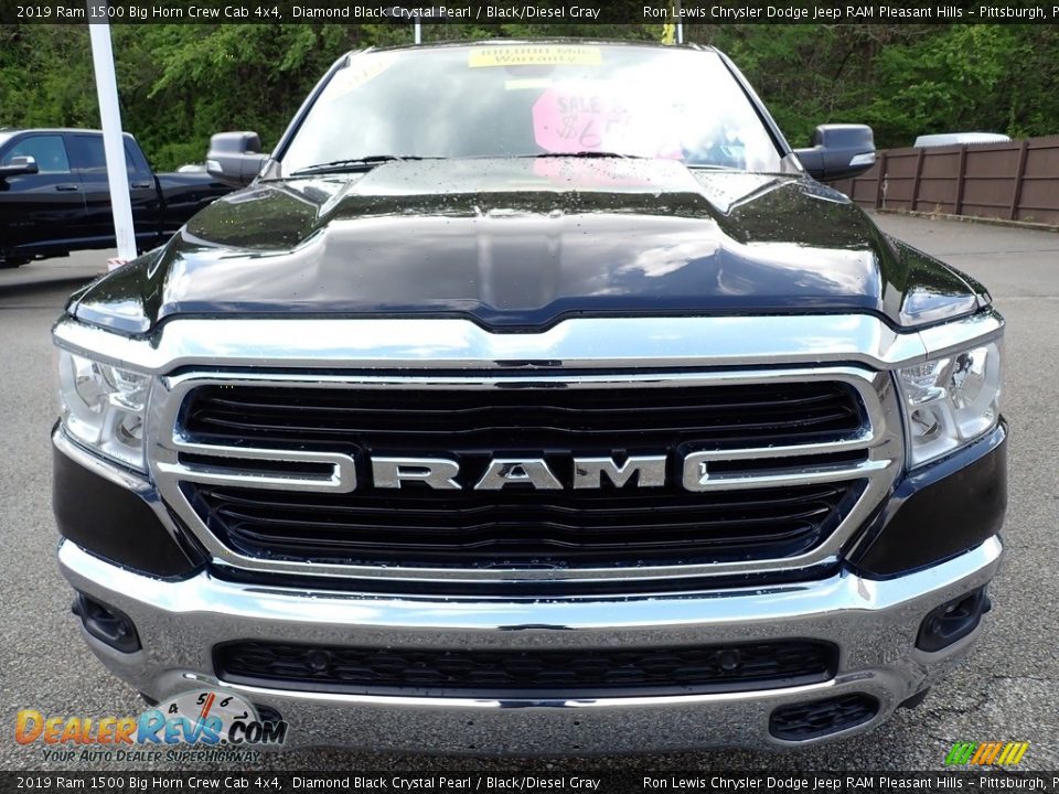 2019 Ram 1500 Big Horn Crew Cab 4x4 Diamond Black Crystal Pearl / Black/Diesel Gray Photo #8