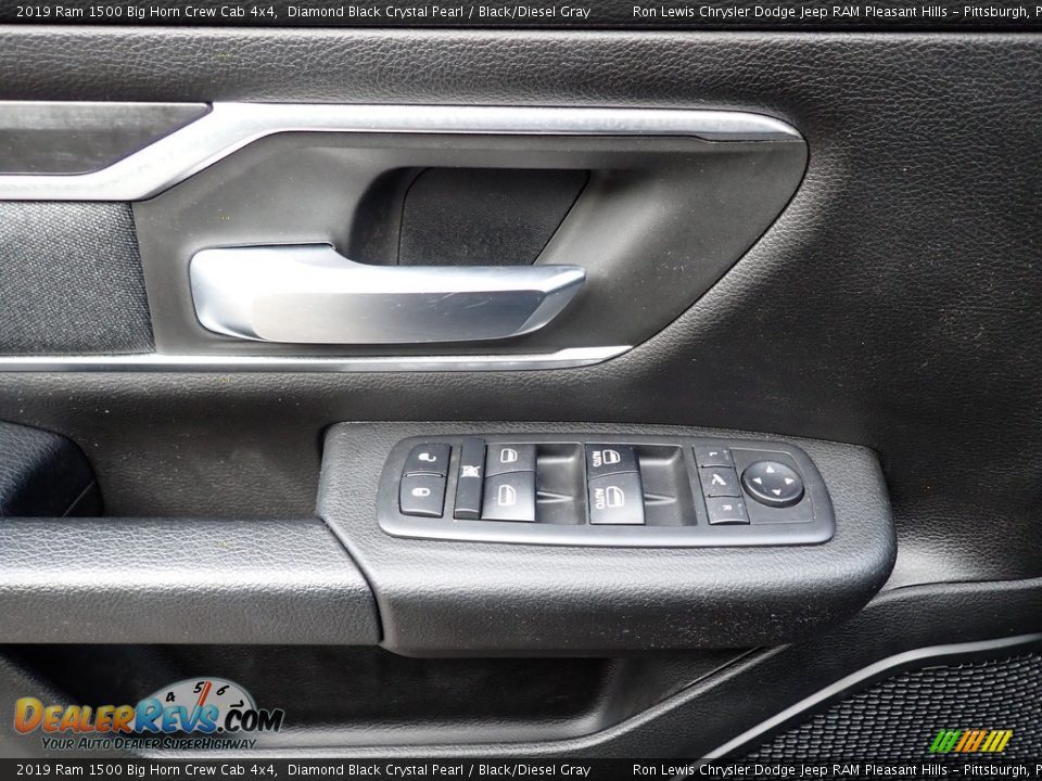 2019 Ram 1500 Big Horn Crew Cab 4x4 Diamond Black Crystal Pearl / Black/Diesel Gray Photo #14