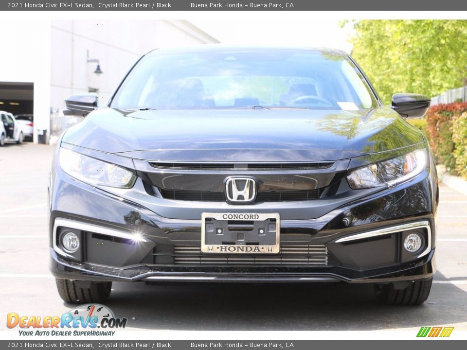 2021 Honda Civic EX-L Sedan Crystal Black Pearl / Black Photo #3