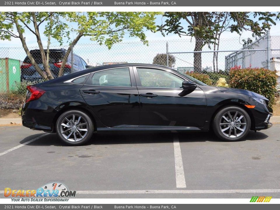 2021 Honda Civic EX-L Sedan Crystal Black Pearl / Black Photo #4