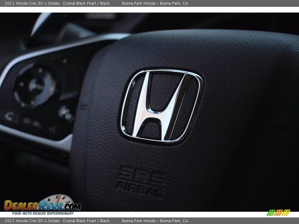 2021 Honda Civic EX-L Sedan Crystal Black Pearl / Black Photo #21