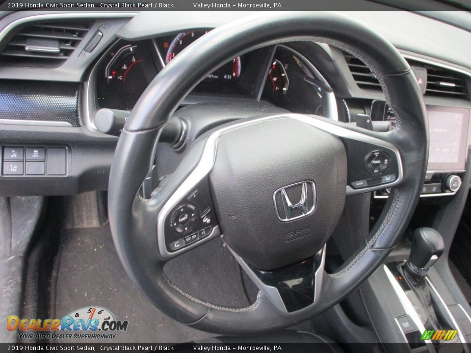2019 Honda Civic Sport Sedan Crystal Black Pearl / Black Photo #12