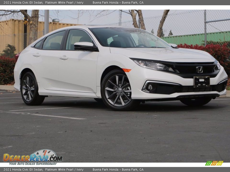 2021 Honda Civic EX Sedan Platinum White Pearl / Ivory Photo #2