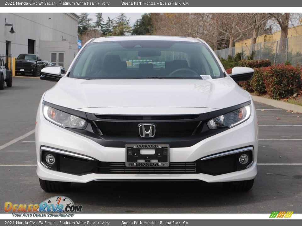 2021 Honda Civic EX Sedan Platinum White Pearl / Ivory Photo #3