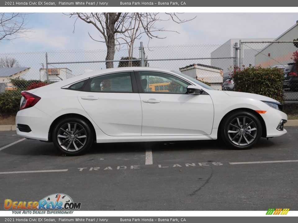 2021 Honda Civic EX Sedan Platinum White Pearl / Ivory Photo #4