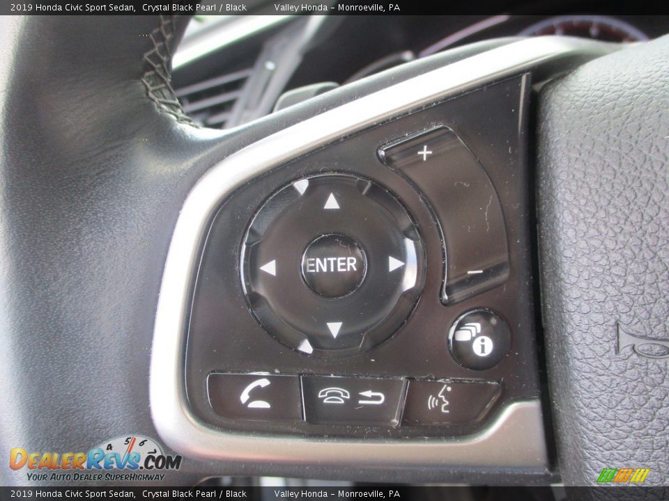 2019 Honda Civic Sport Sedan Crystal Black Pearl / Black Photo #18