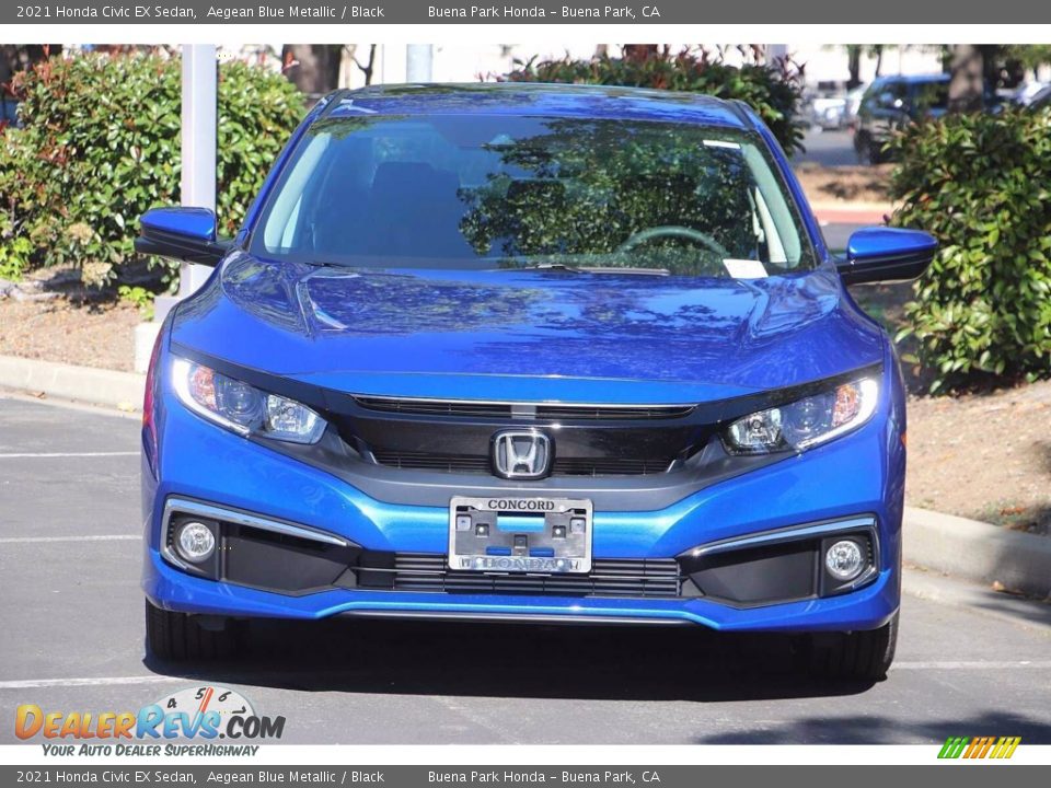 2021 Honda Civic EX Sedan Aegean Blue Metallic / Black Photo #3