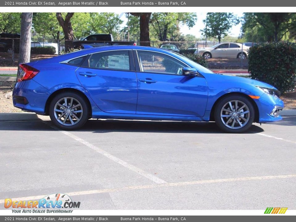 2021 Honda Civic EX Sedan Aegean Blue Metallic / Black Photo #4