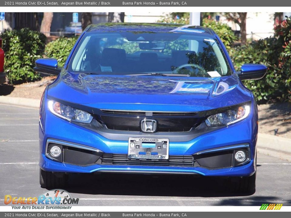 2021 Honda Civic EX-L Sedan Aegean Blue Metallic / Black Photo #3