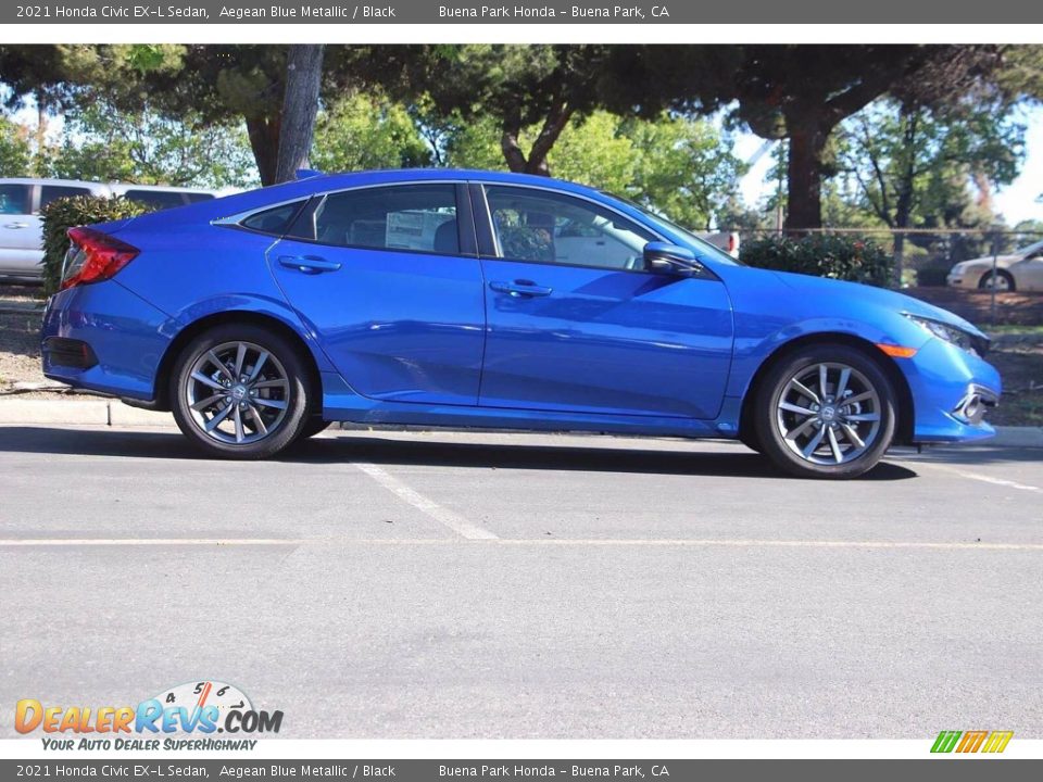 2021 Honda Civic EX-L Sedan Aegean Blue Metallic / Black Photo #4