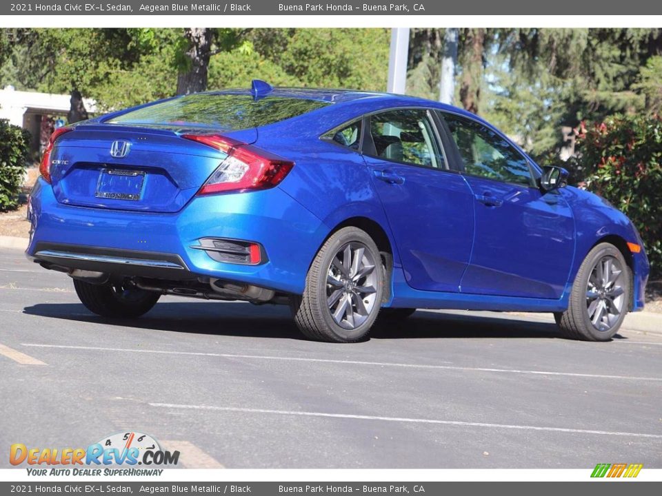 2021 Honda Civic EX-L Sedan Aegean Blue Metallic / Black Photo #5