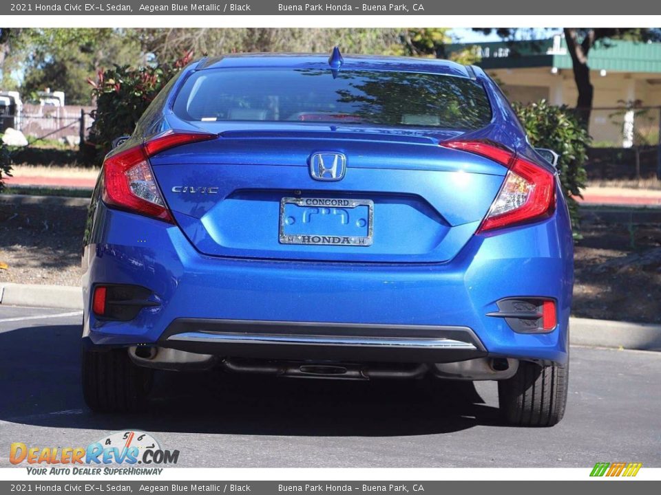 2021 Honda Civic EX-L Sedan Aegean Blue Metallic / Black Photo #6