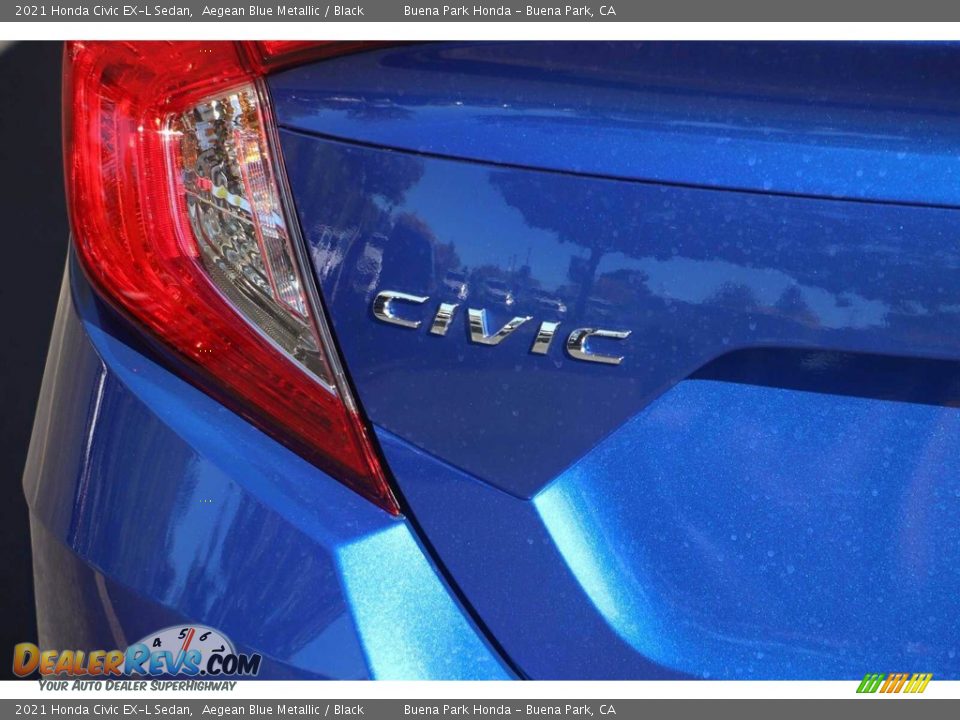 2021 Honda Civic EX-L Sedan Aegean Blue Metallic / Black Photo #7