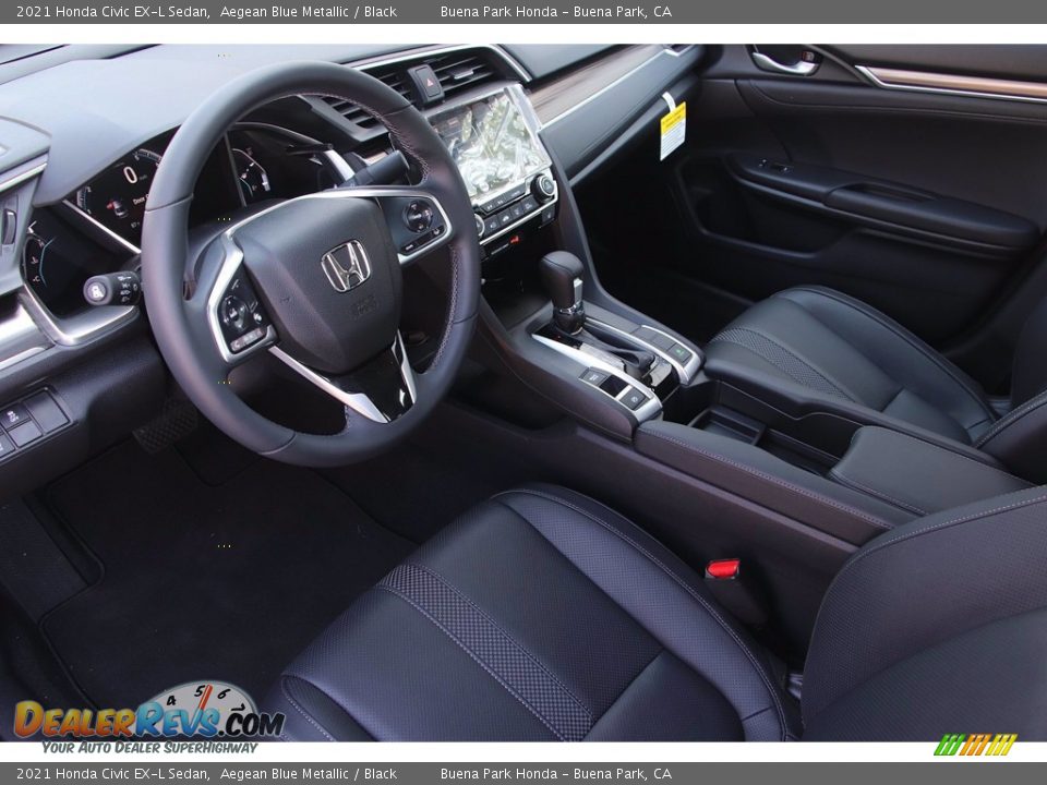 2021 Honda Civic EX-L Sedan Aegean Blue Metallic / Black Photo #10