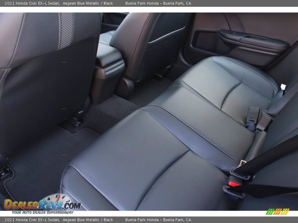 2021 Honda Civic EX-L Sedan Aegean Blue Metallic / Black Photo #14