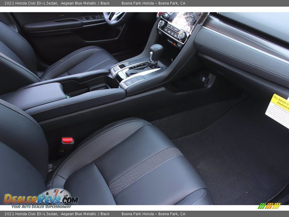 2021 Honda Civic EX-L Sedan Aegean Blue Metallic / Black Photo #17