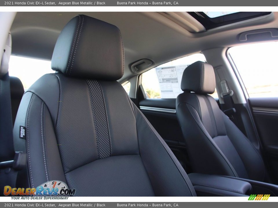 2021 Honda Civic EX-L Sedan Aegean Blue Metallic / Black Photo #18
