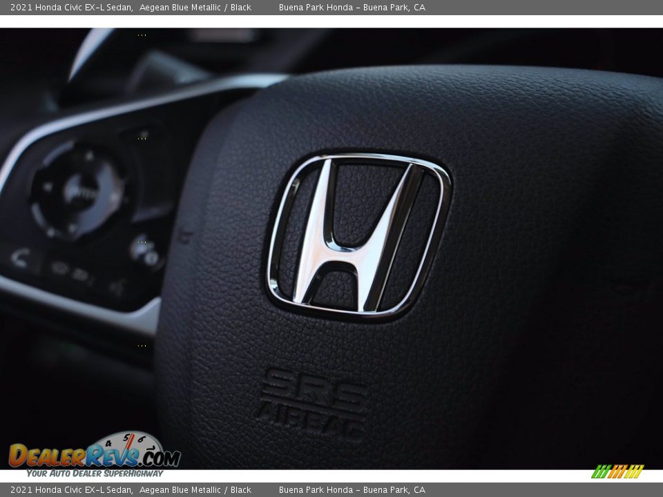 2021 Honda Civic EX-L Sedan Aegean Blue Metallic / Black Photo #22
